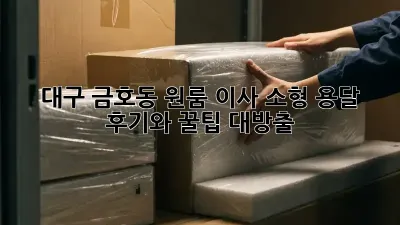 대구 금호동 원룸 이사? 소형 용달 후기와 꿀팁 대방출!